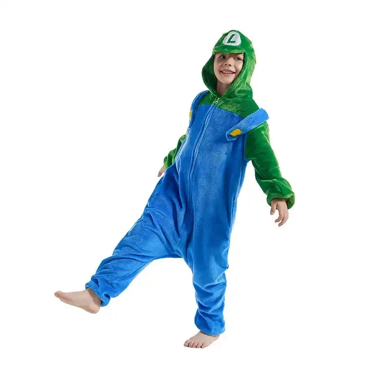 kigurumi luigi enfant pied levé