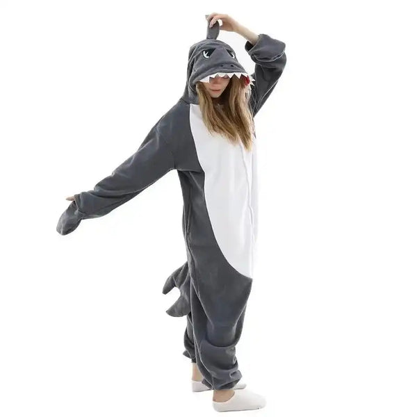 kigurumi requin gris quipose