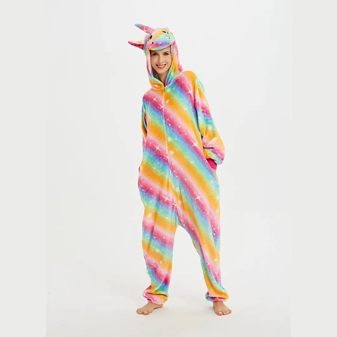 Pyjama Licorne Kigurumi Pour Adulte (unisexe) - Taille S à XL, En Peluche Douce, Idéal Pour Soirée Pyjama Ou Cosplay